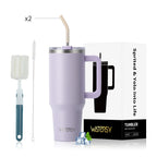 Wholesale 40oz Stainless Steel Handle Tumbler 30 oz Hot Thermal Coffee Mug Water Bottle With Metal Straws Lid Customizable