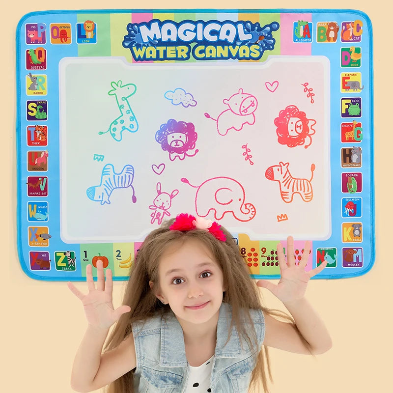 Magic Water Drawing Mat 80x60 CM Early Educational Toys Painting Board Kids Gifts With TWO Reusable Magic Pens Montessori Toys