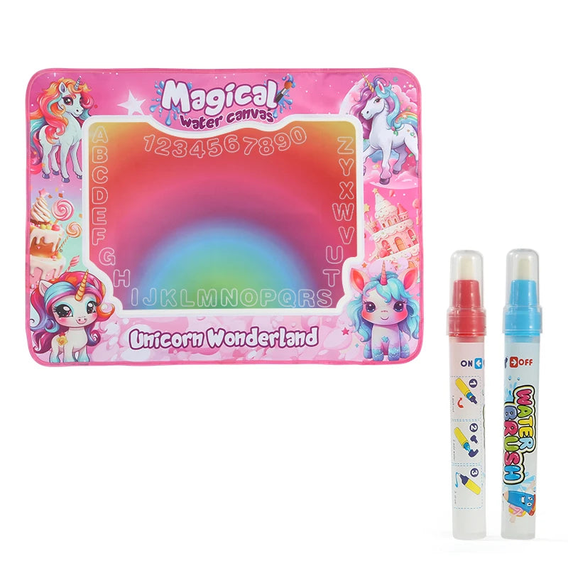 Magic Water Drawing Mat 80x60 CM Early Educational Toys Painting Board Kids Gifts With TWO Reusable Magic Pens Montessori Toys