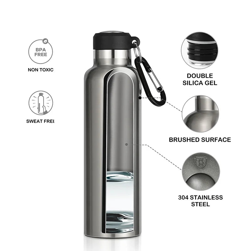 Portable Water Bottle Stainless Steel Thermal Cup